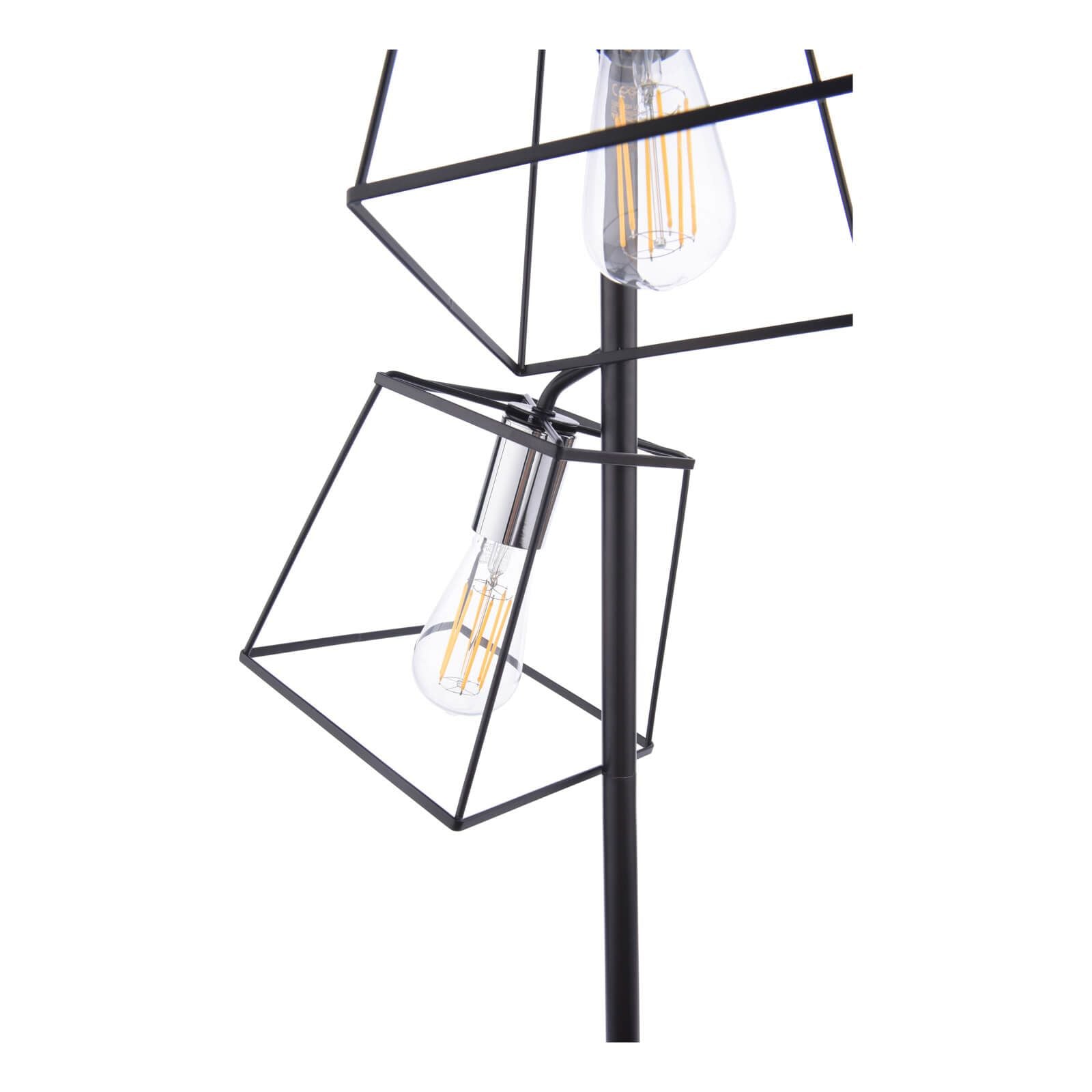 Tower 3 Light Floor Lamp Matt Black & Polished Chrome/Matt Black & Copper E27