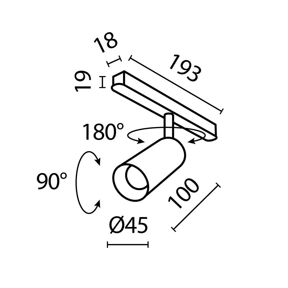 Track luminaire Focus Led Exility 2700-6000K 36° Dim Dali1