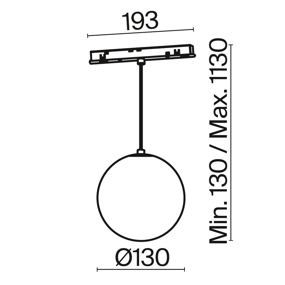 Pendant track luminaire Luna Exility 5W 360°