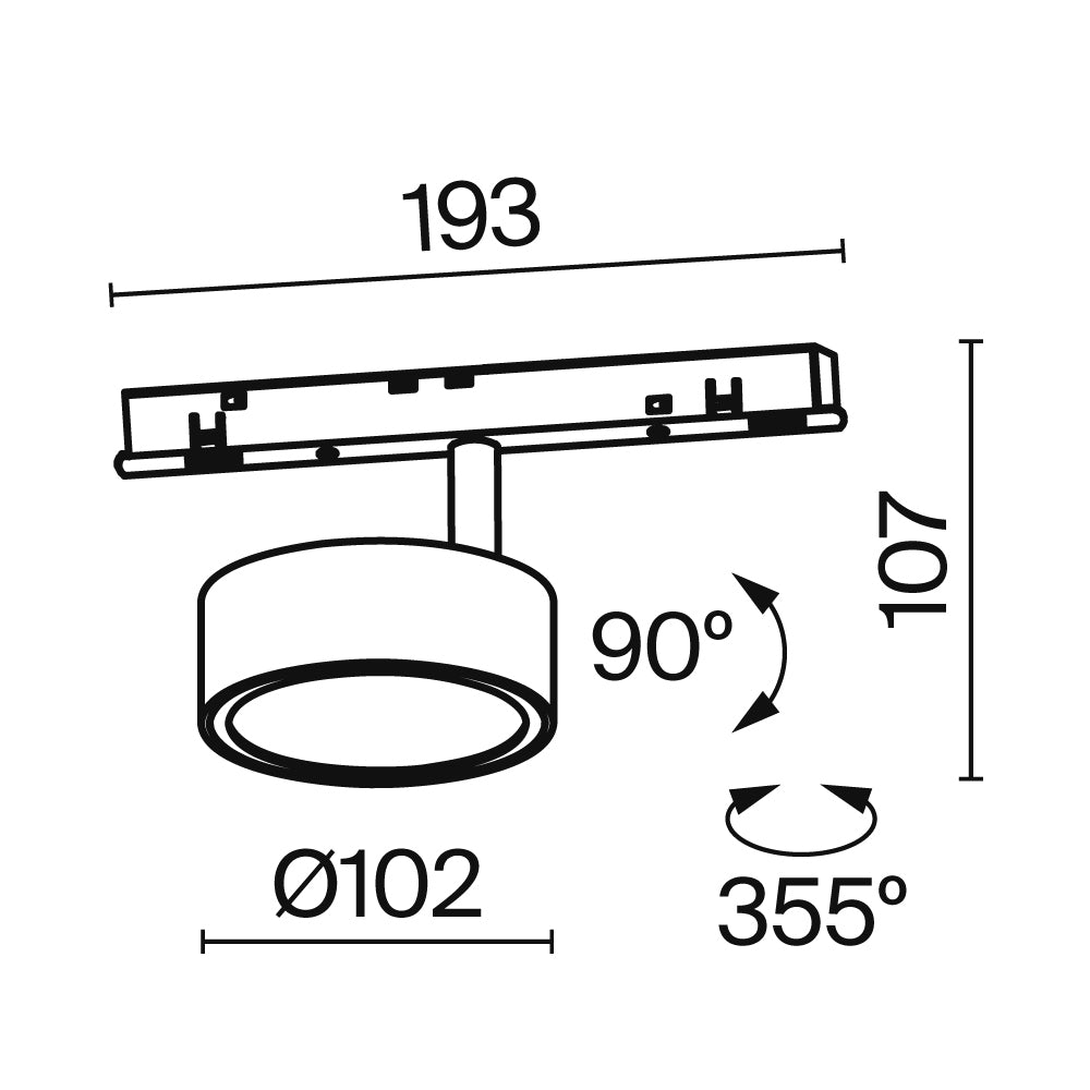 Track luminaire Rado Exility 2700-6000K 18W 120° Dim Dali1