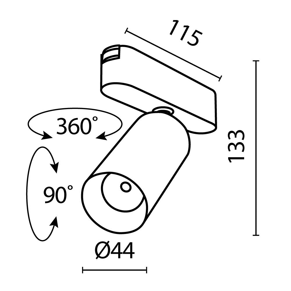 Track luminaire Focus Led Radity 36°