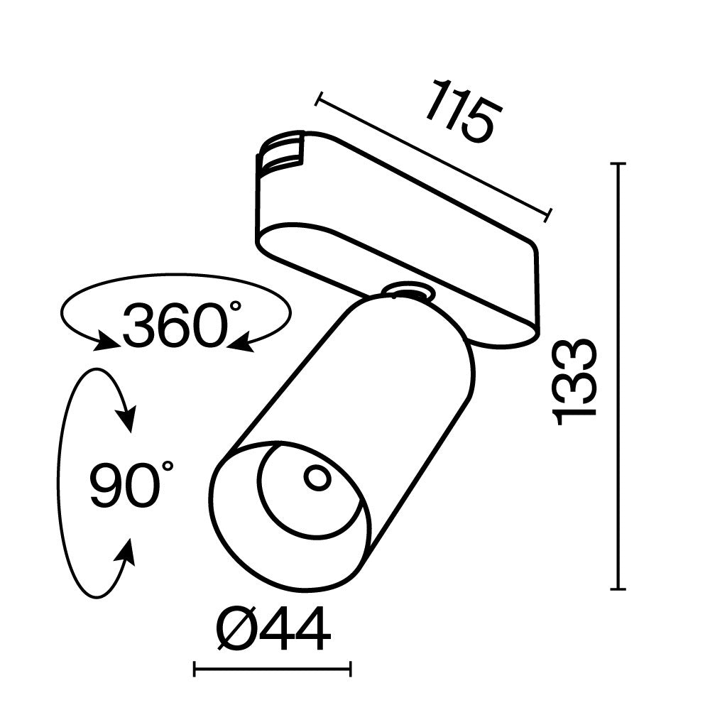 Track luminaire Focus Led Radity 36°