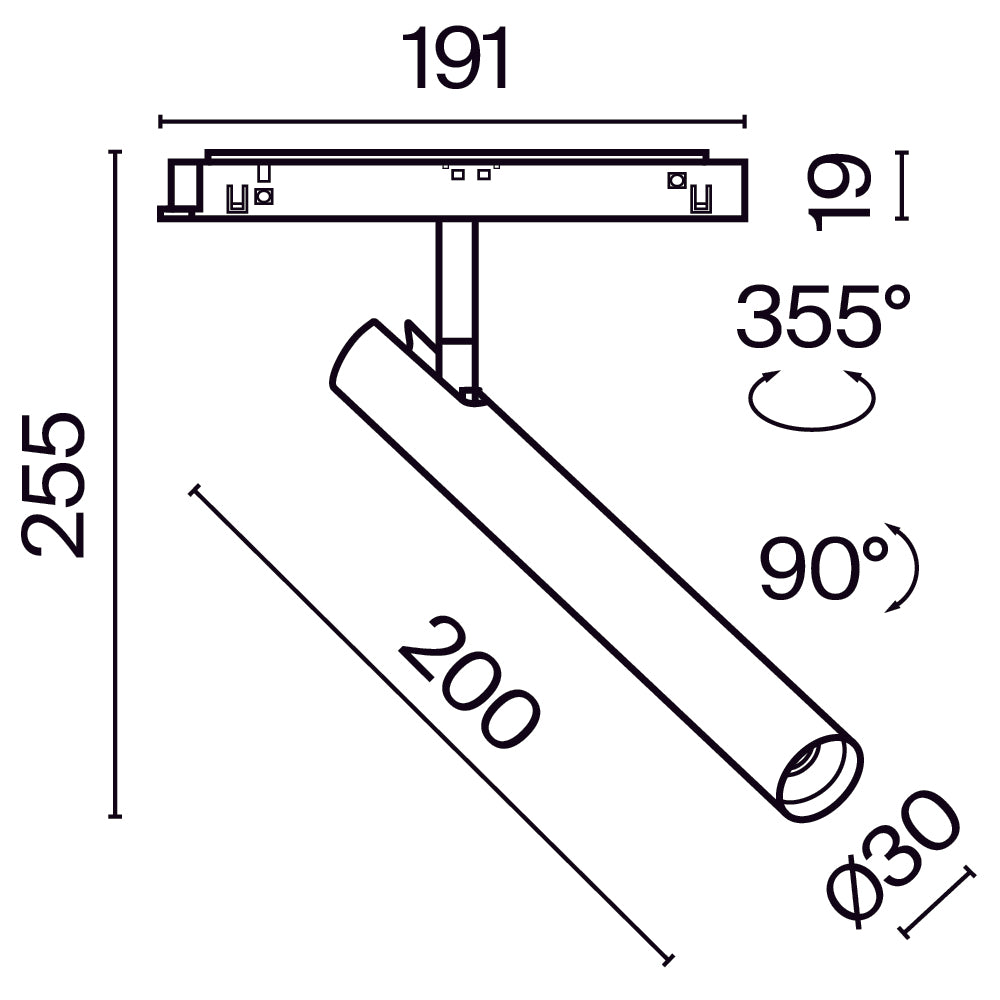 Track luminaire Focus T Exility 3000K 6W 36°