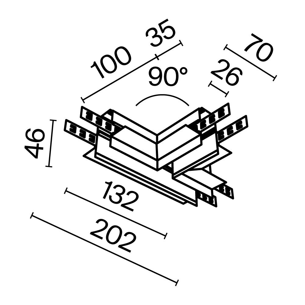 T-connector Exility recessed