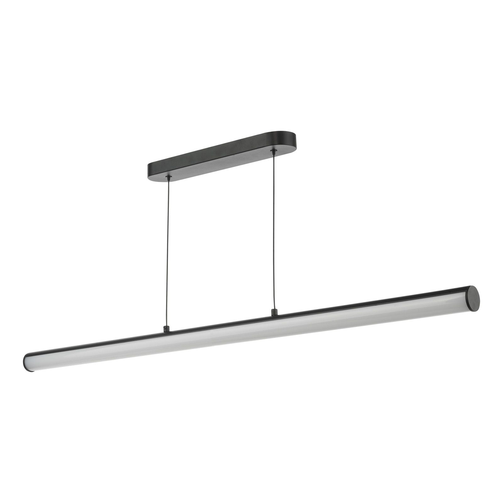 Tube LED Bar Pendant Light-  Satin Black and Opal