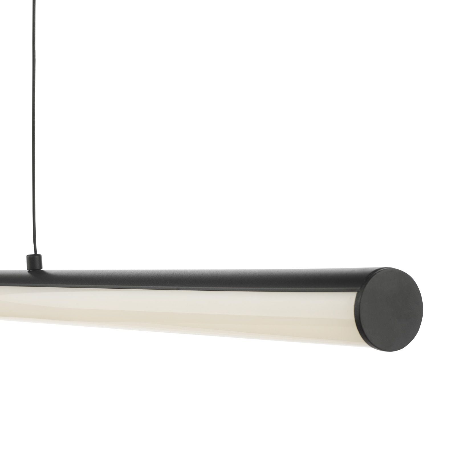 Tube LED Bar Pendant Light-  Satin Black and Opal