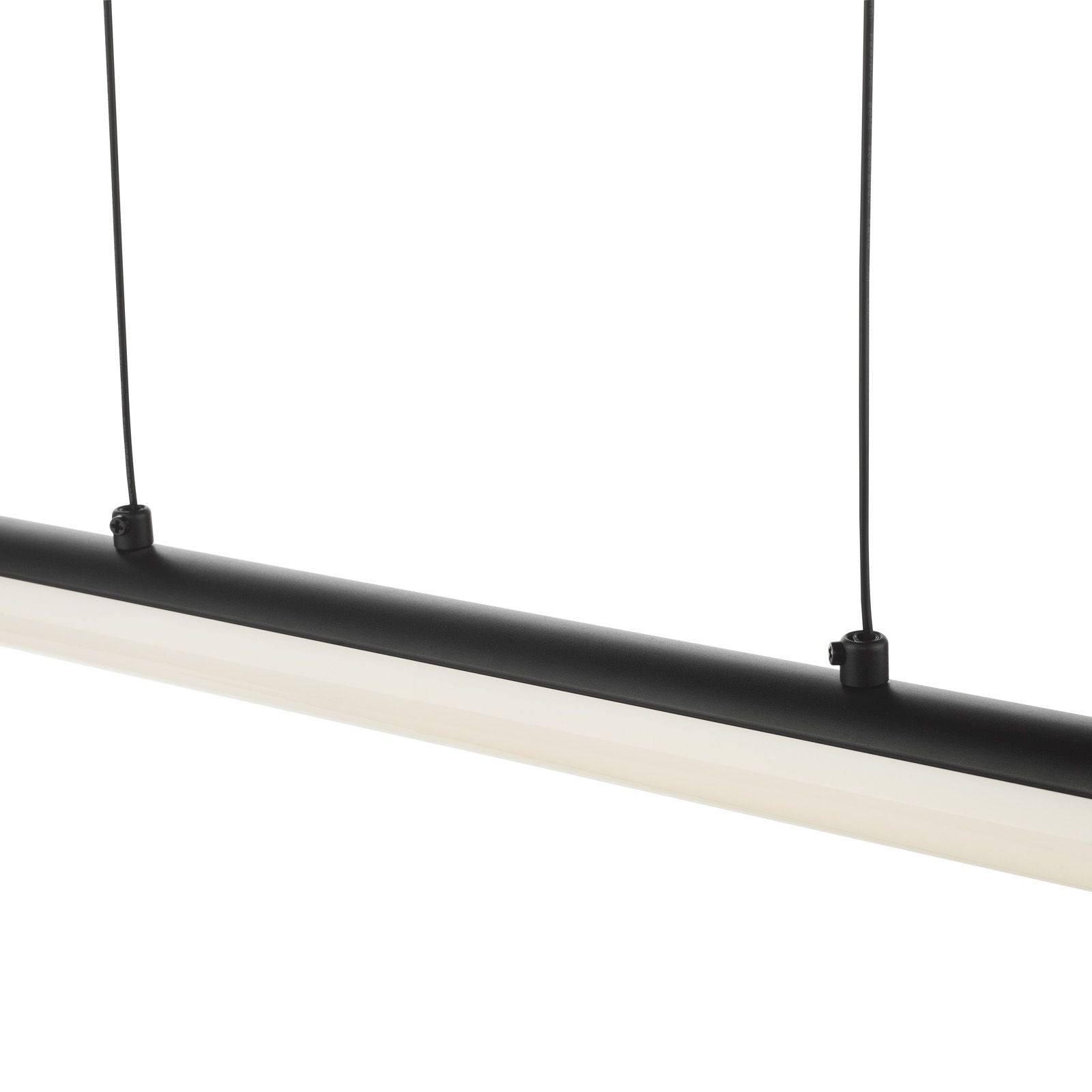 Tube LED Bar Pendant Light-  Satin Black and Opal