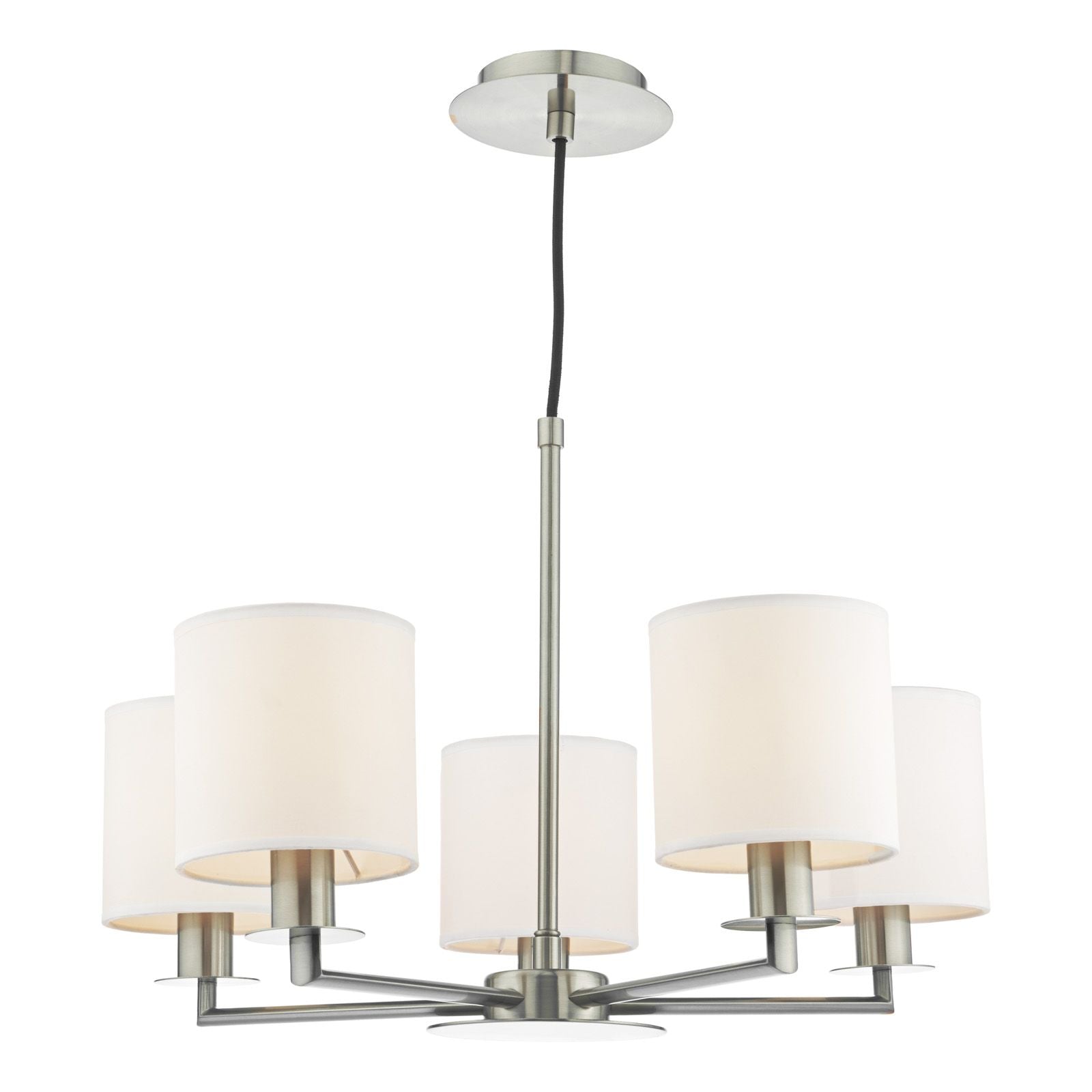 Tyler 5/8Lt Pendant with Shades- Satin Nickel/ Antique Brass