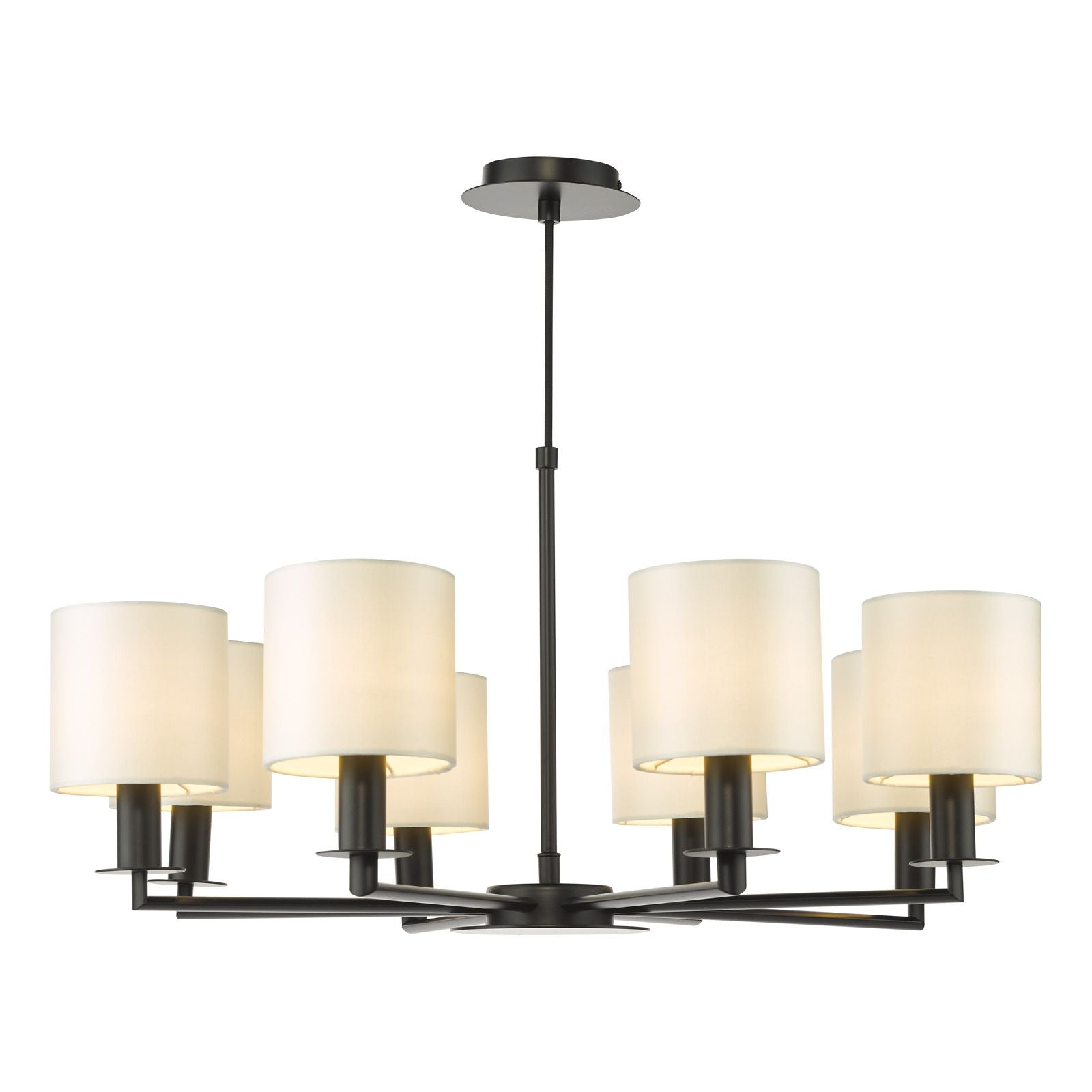 Tyler 5/8Lt Pendant with Shades- Satin Nickel/ Antique Brass/Black Finishes