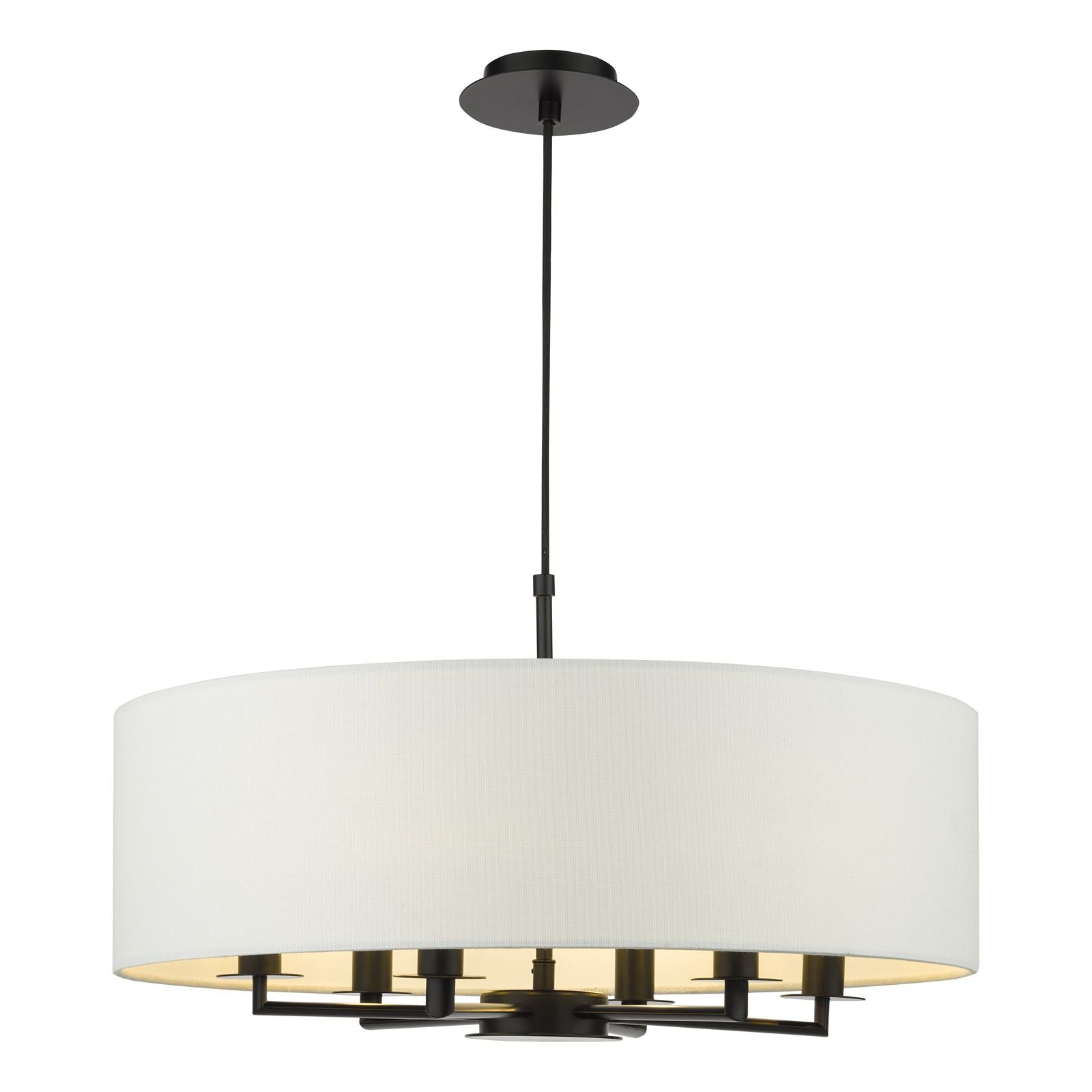 Tyler 6 Light Shadelier- Matt Black/ Antique Bronze Finishes