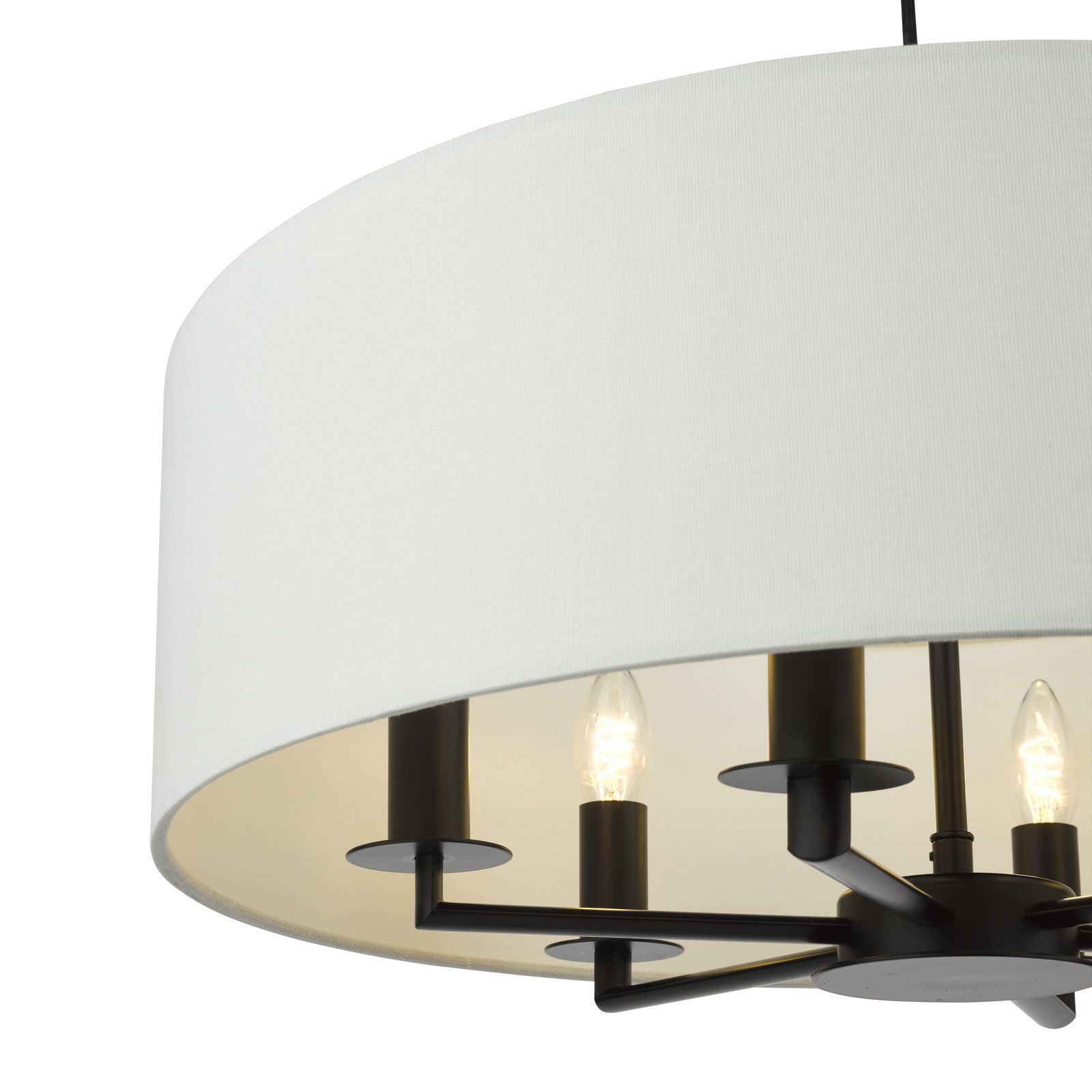 Tyler 6 Light Shadelier- Matt Black/ Antique Bronze Finishes