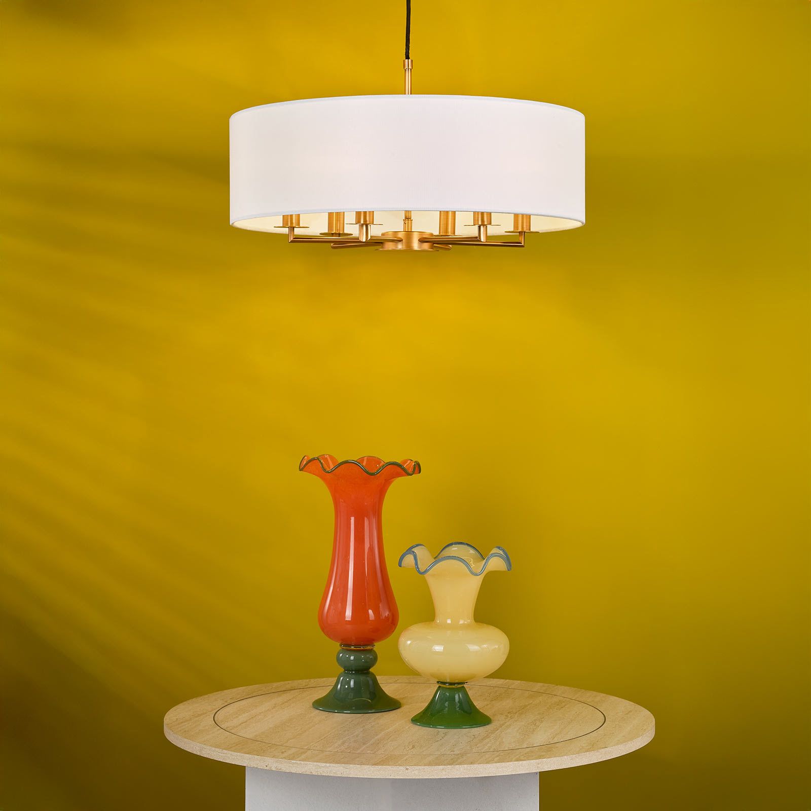 Tyler 6 Light Shadelier- Matt Black/ Antique Bronze Finishes