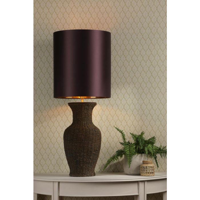 Ubud Table Lamp Brown/ Cream-  Base Only