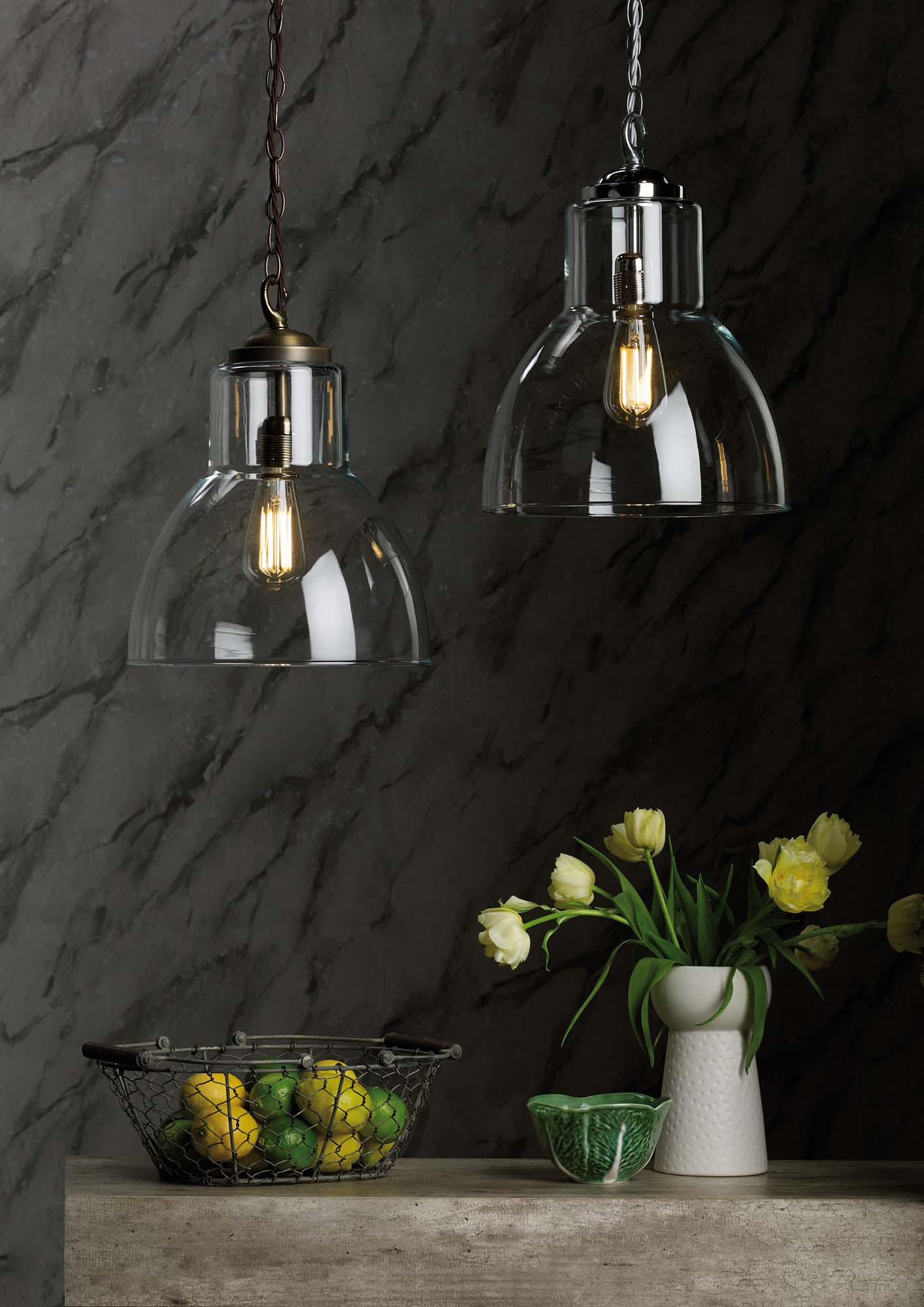 Upton 1 light Small/Large pendant Various Finishes