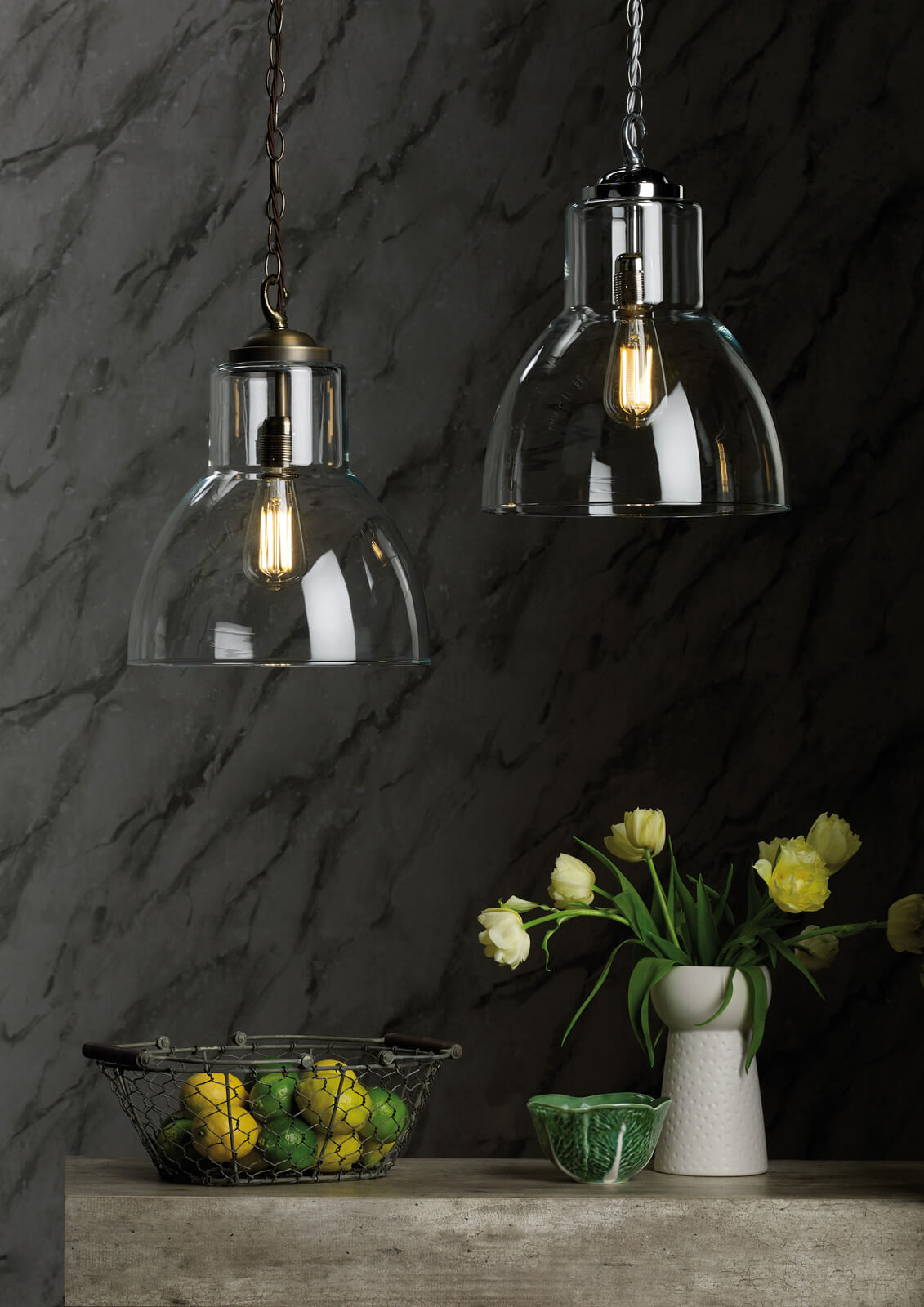 Upton 1 light Small/Large pendant Various Finishes