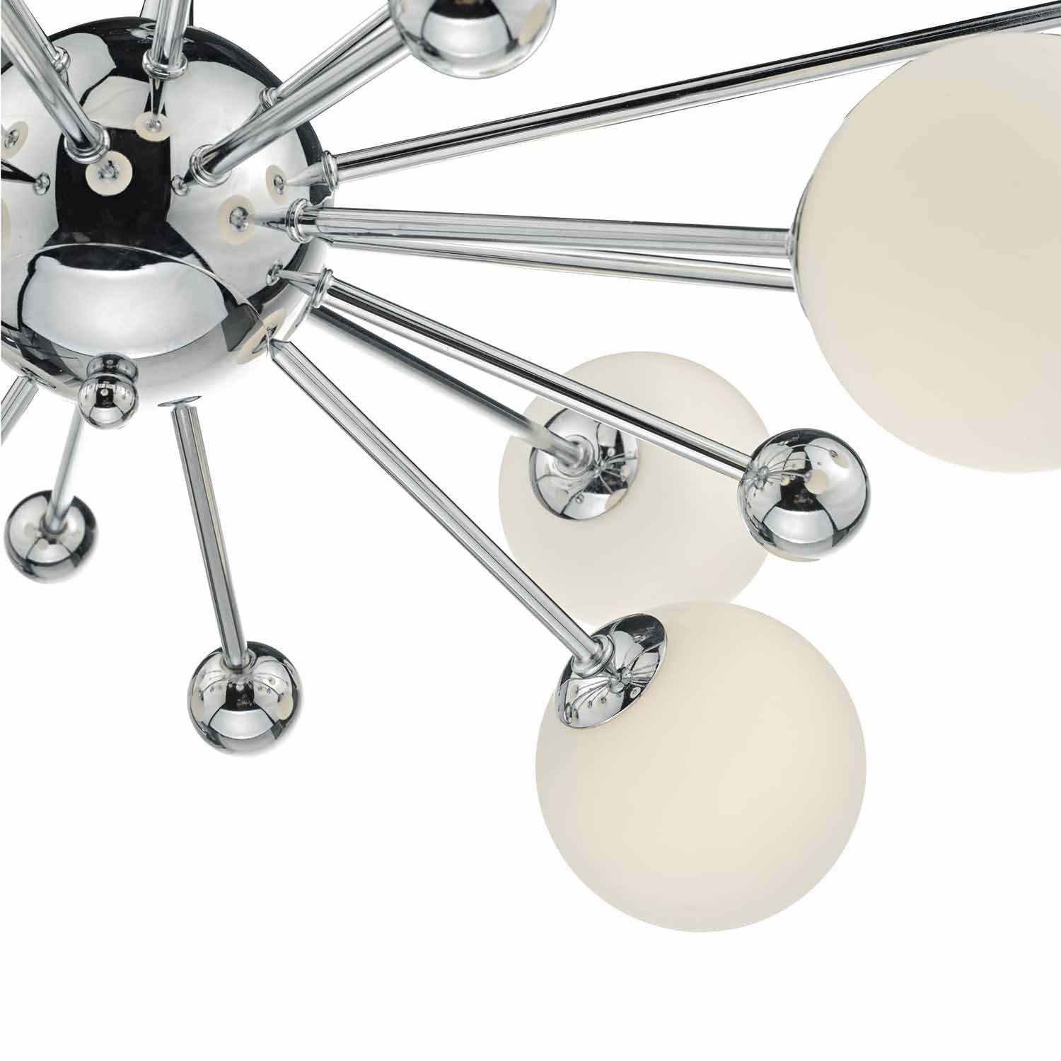 Ursa 10Lt Centre Ceiling Light - Gold/Polished Chrome & Opal Glass