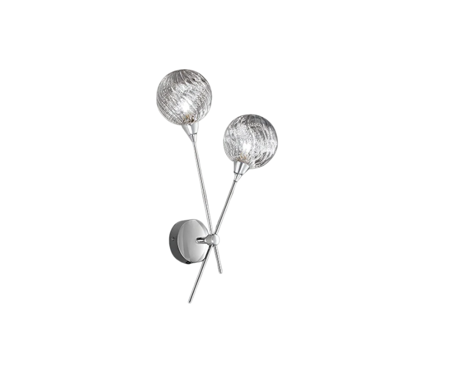 Electron 2Lt Indoor Double Wall Light - Chrome Finish