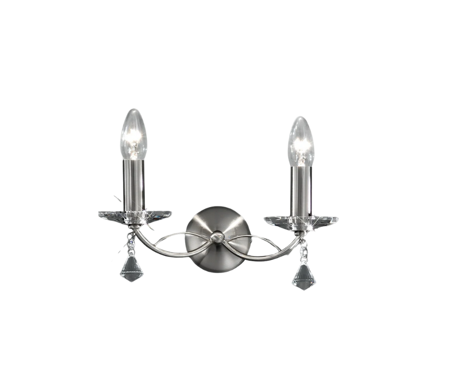 Damsel 2Lt Wall Bracket - Satin Nickel/Bronze Finish