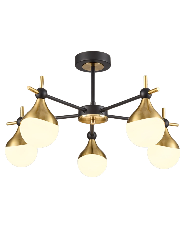 Lexus 5lt Semi-Flush Light - Brass/Nickel