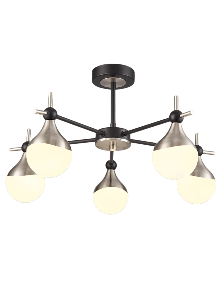 Lexus 5lt Semi-Flush Light - Brass/Nickel