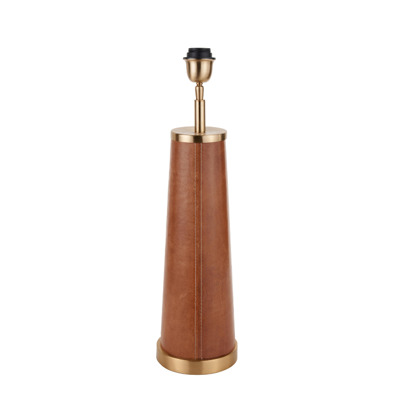 Laurence Crocodile/Tan Leather Table Lamp  - Base Only