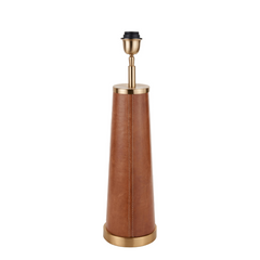 Laurence Crocodile/Tan Leather Table Lamp  - Base Only