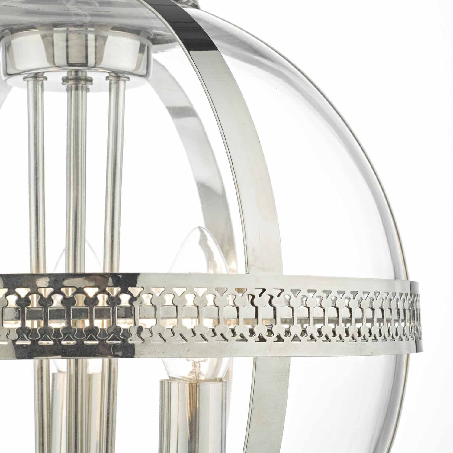 Vanessa 3/5Lt Centre Ceiling Light -  Polished Nickel & Clear/Antique Brass & Clear Finish