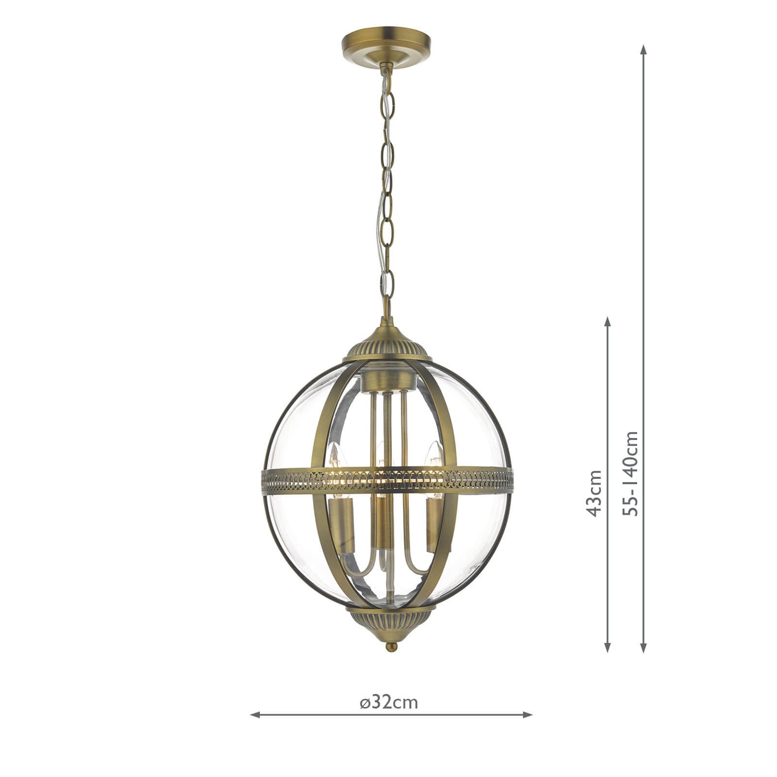 Vanessa 3/5Lt Centre Ceiling Light -  Polished Nickel & Clear/Antique Brass & Clear Finish