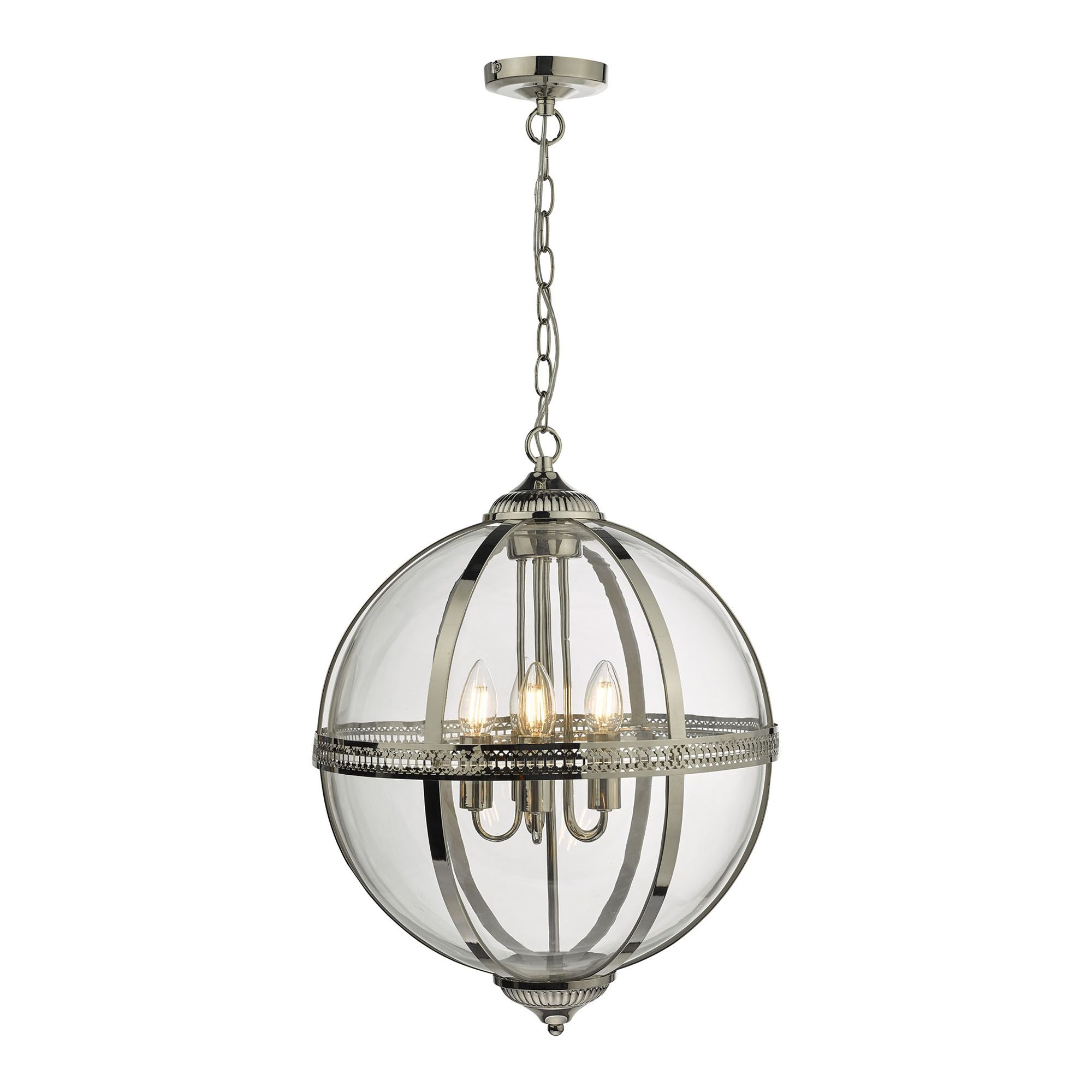 Vanessa 3/5Lt Centre Ceiling Light -  Polished Nickel & Clear/Antique Brass & Clear Finish