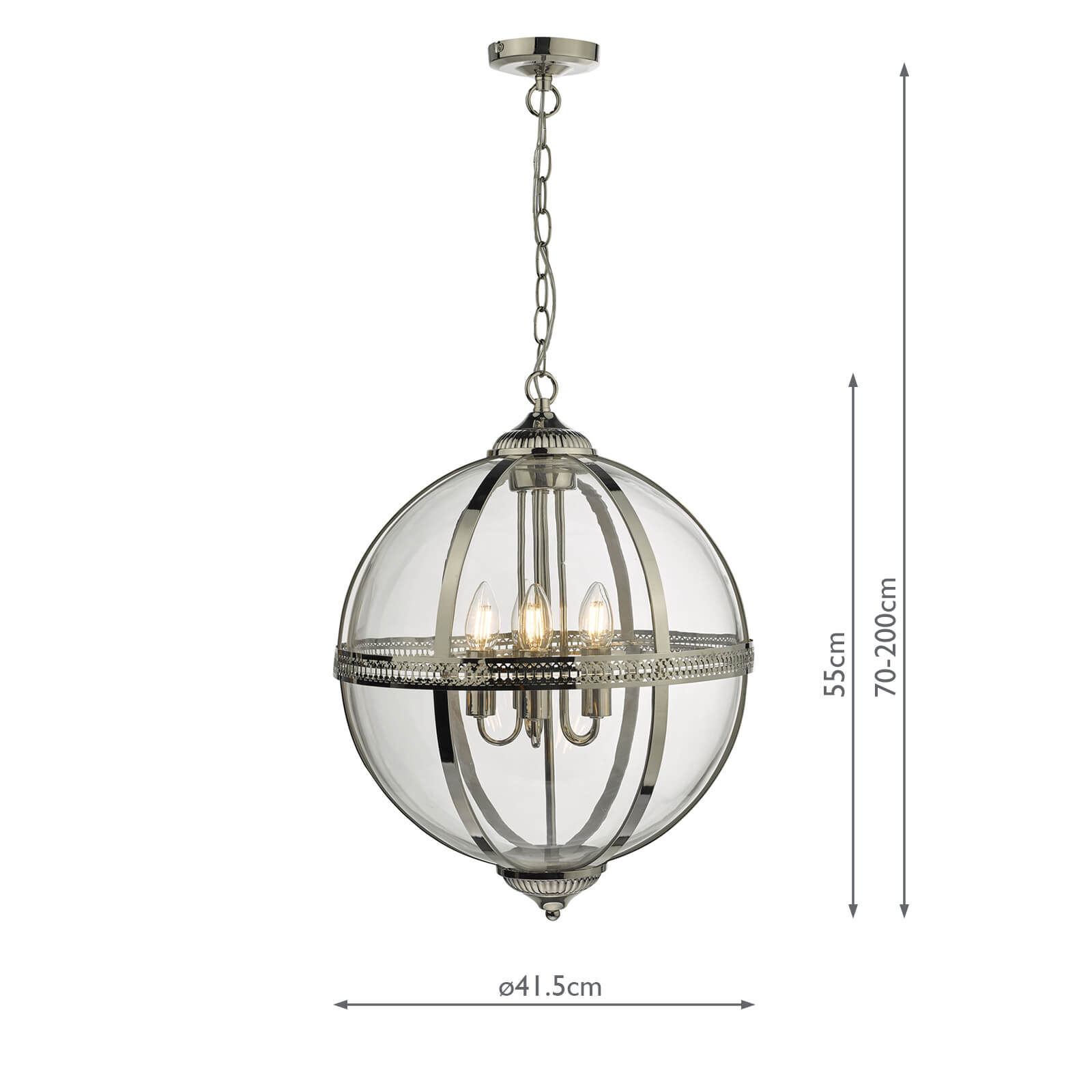 Vanessa 3/5Lt Centre Ceiling Light -  Polished Nickel & Clear/Antique Brass & Clear Finish