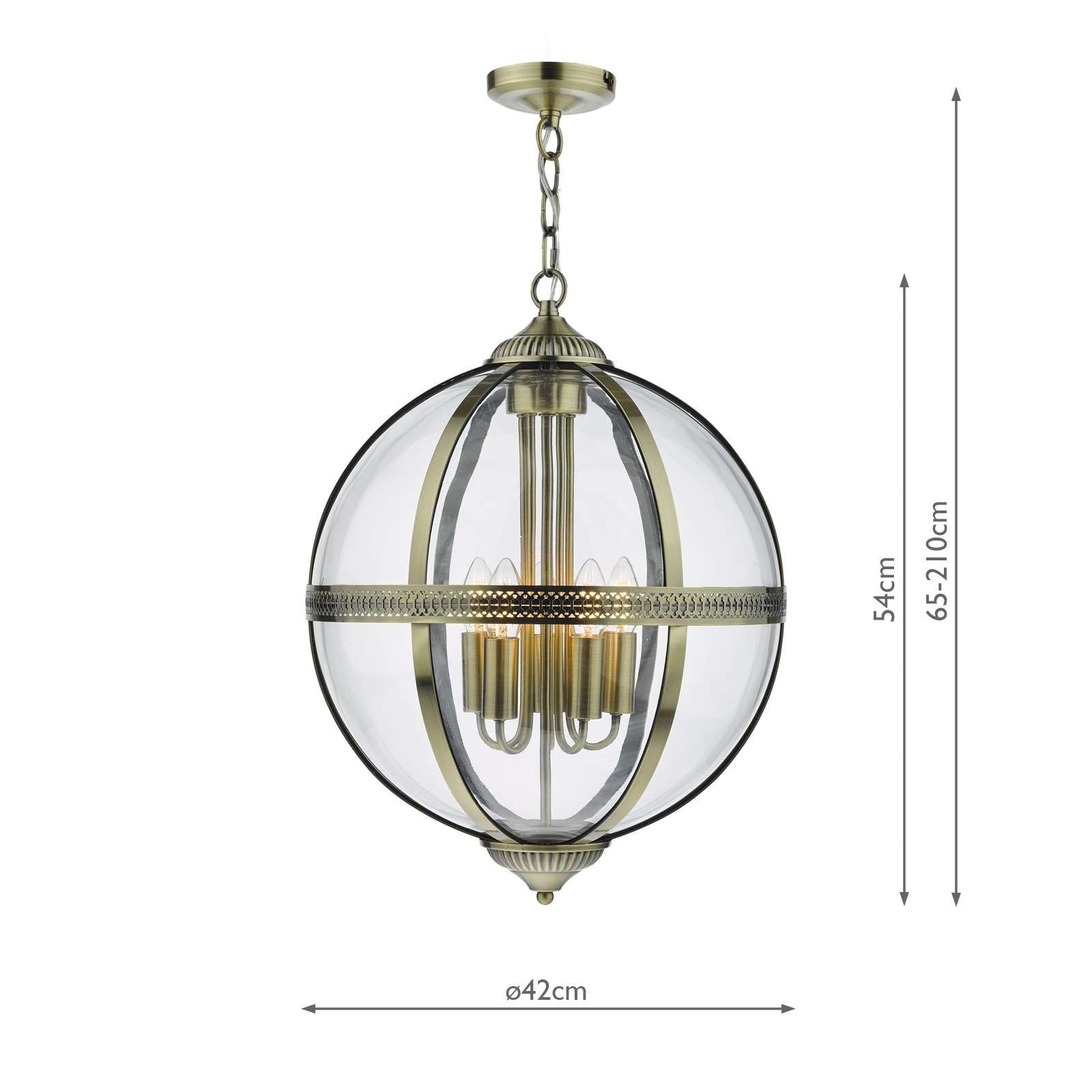 Vanessa 3/5Lt Centre Ceiling Light -  Polished Nickel & Clear/Antique Brass & Clear Finish