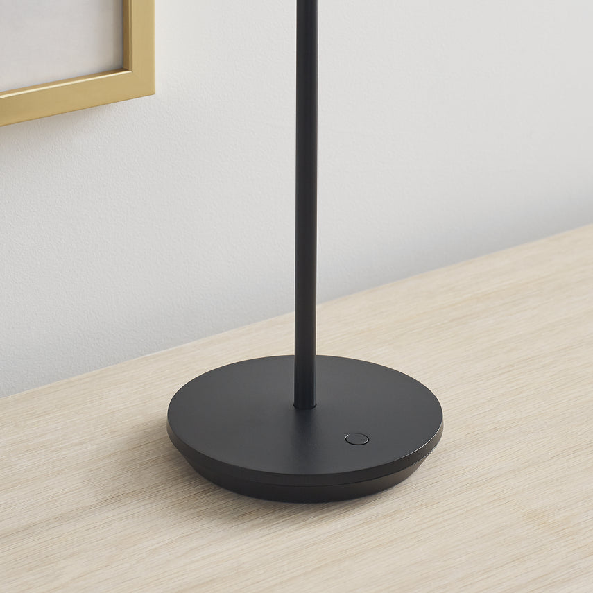 Nevis Accent Rechargeable Table Lamp- Black/ White/ Brass Finish