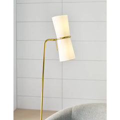 Clarkson Floor Lamp- Black/ Antique Brass Finishes