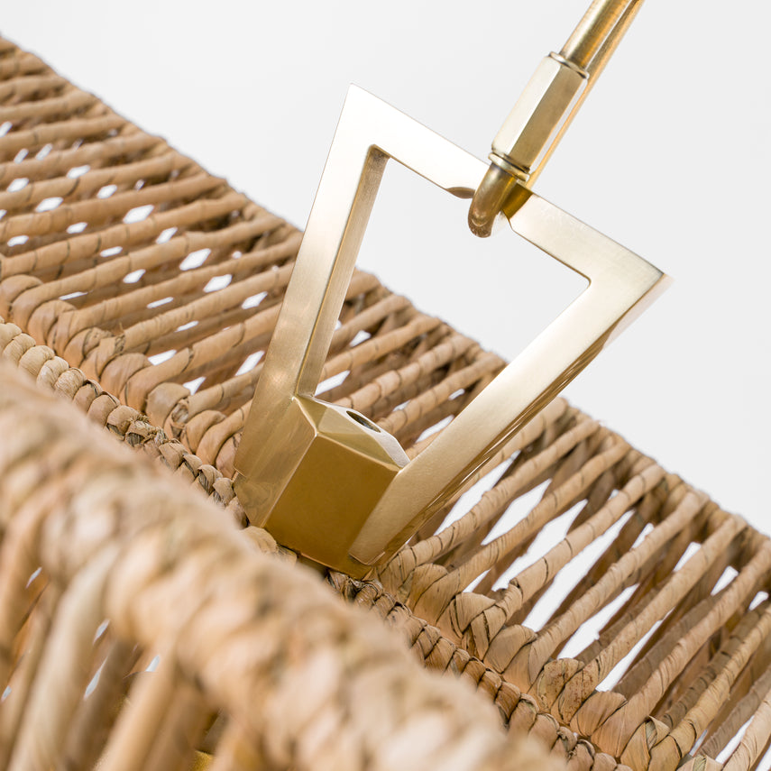 Antigua 6Lt Linear Island Pendant -  Natural Abaca & Brass