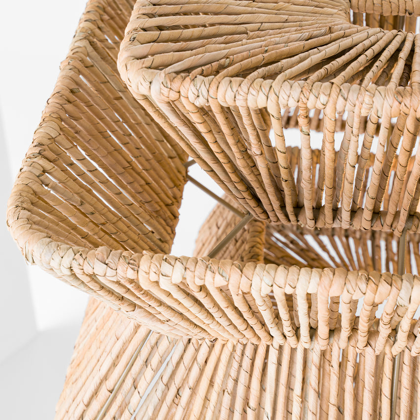 Antigua 6Lt Linear Island Pendant -  Natural Abaca & Brass