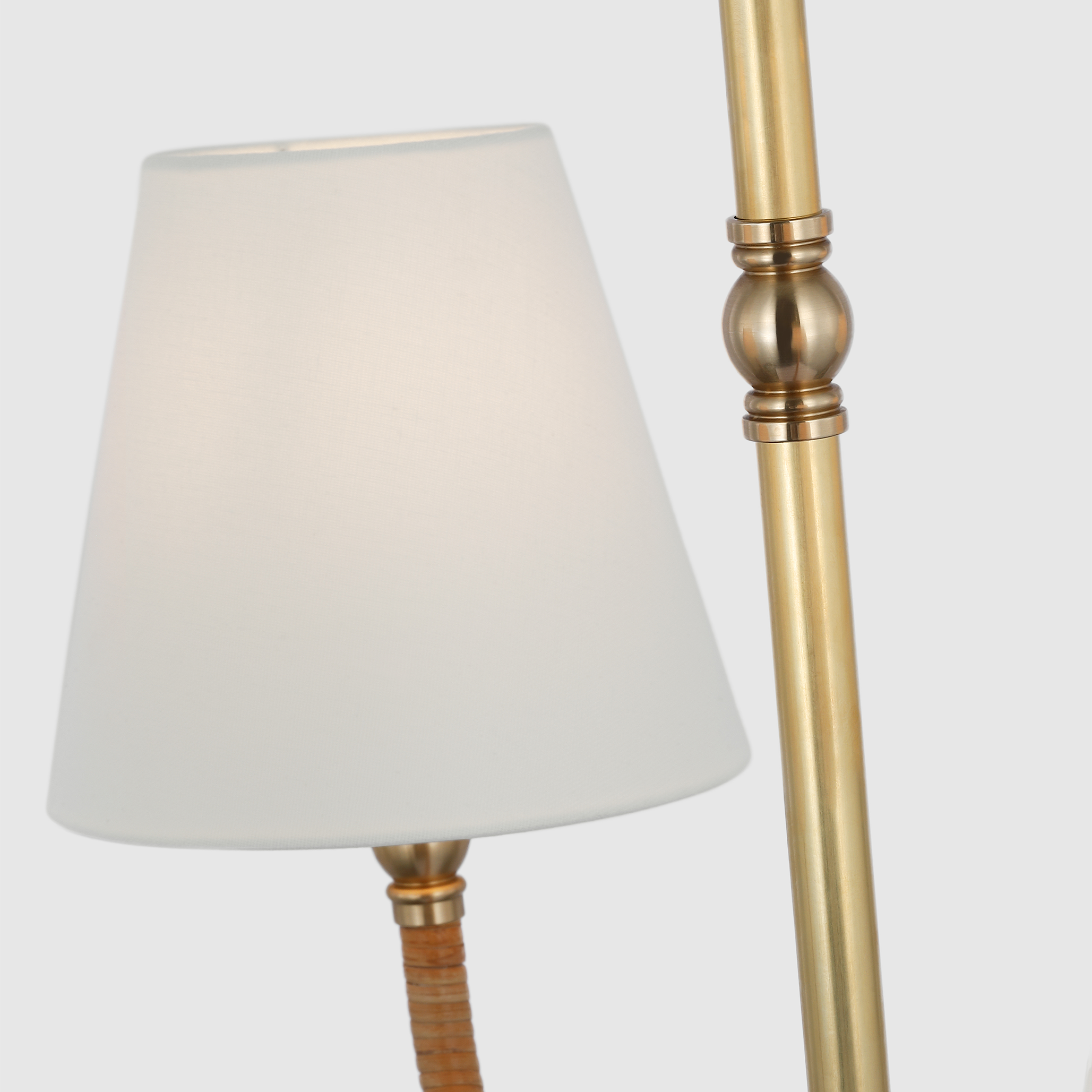 Basden 4Lt Multi-Arm Pendant - Brass & Rattan