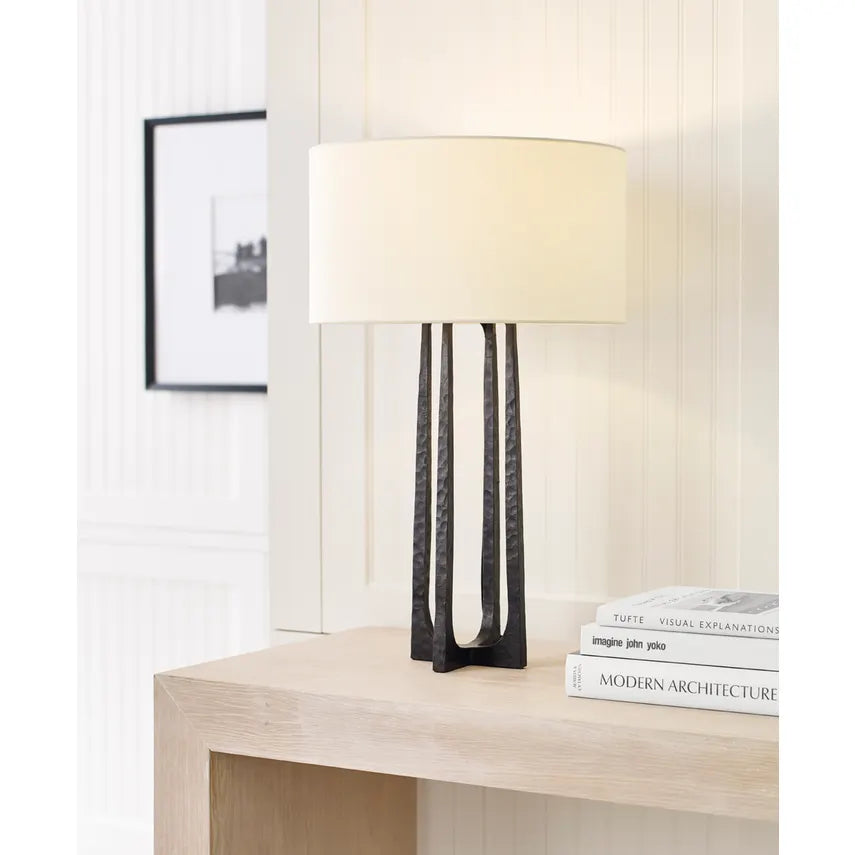 Scala Hand-Forged Table Lamp- Aged Iron/ Gilded Iron