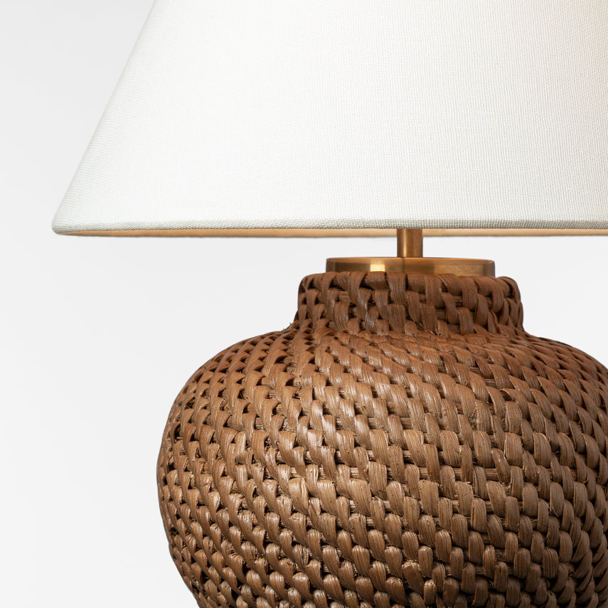 Avedon Table Lamp- Natural & Plaster White Rattan Finishes