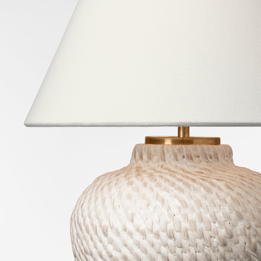 Avedon Table Lamp- Natural & Plaster White Rattan Finishes