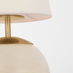 Terri 12" Cordless Accent Lamp- Alabaster/ Crystal Finish