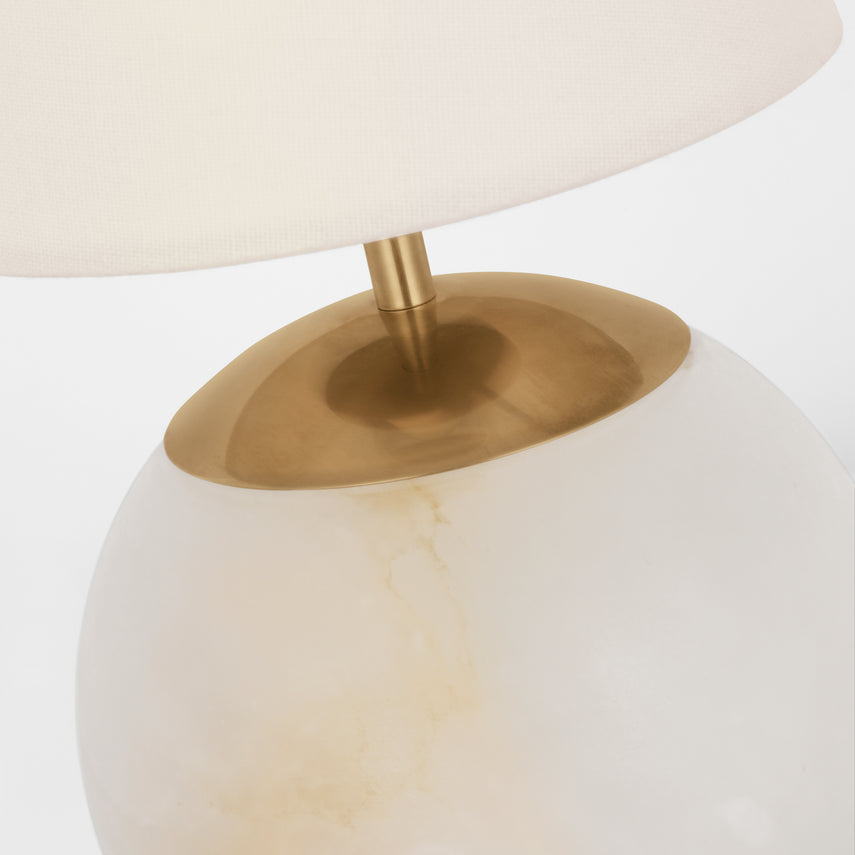 Terri 12" Cordless Accent Lamp- Alabaster/ Crystal Finish