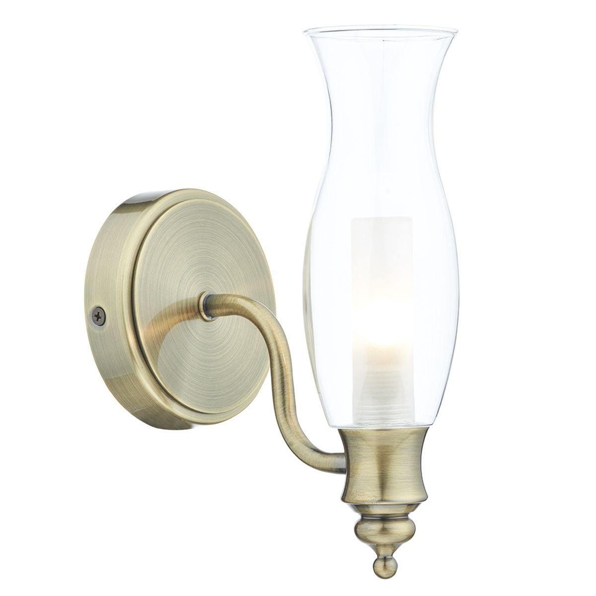 Vestry Bathroom Wall Light Antique Brass/Polished Chrome IP44