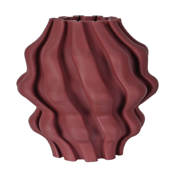 Burgundy 3D Printed Vase - Christmas Gift