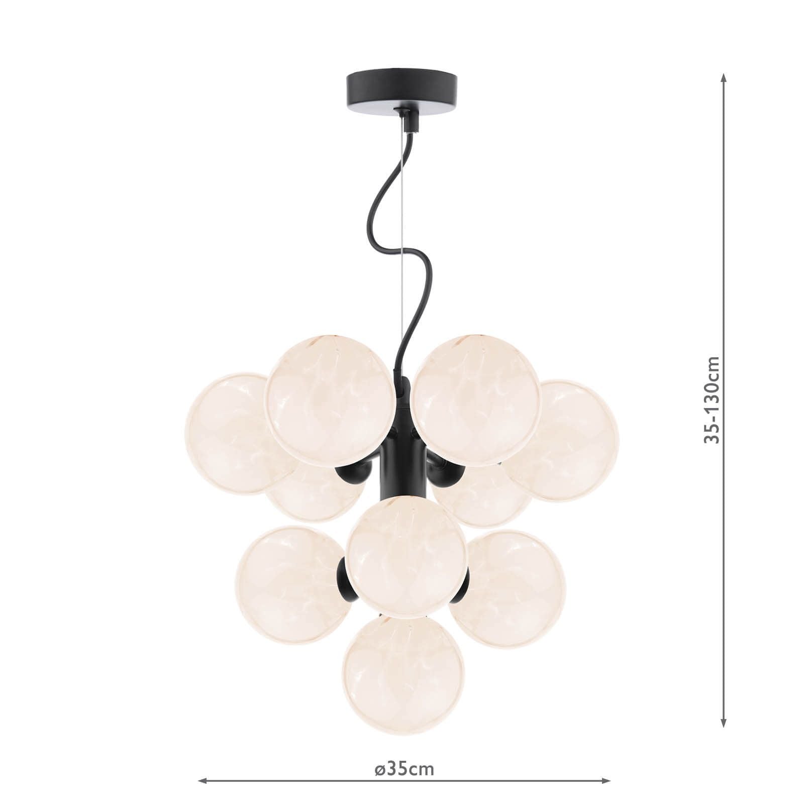 Vine 10 Light Pendant, Variety of Shades