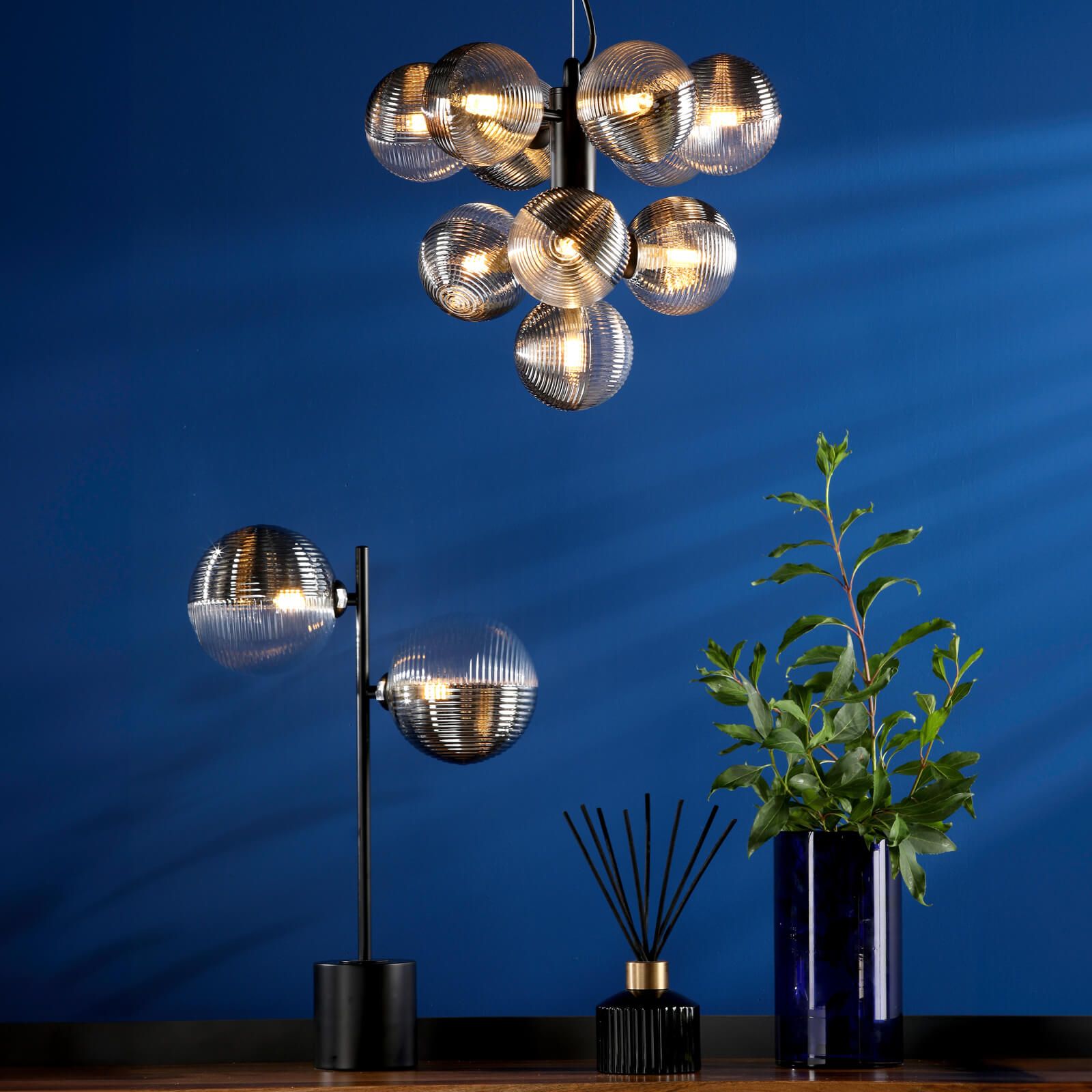 Vine 10 Light Pendant, Variety of Shades