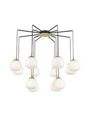 Dual 12lt Double Height Ceiling Light -  Black & Gold Finish