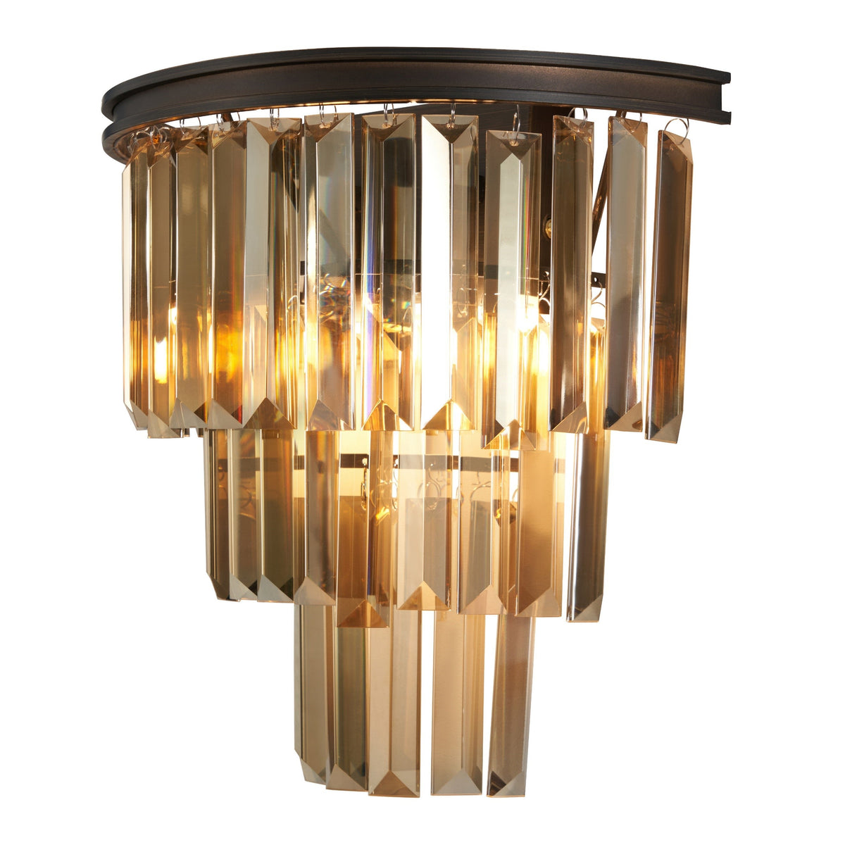 Sarno 3 Tier Crystal Wall Light Bronze