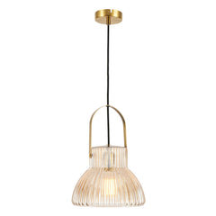 Callie  1 Light Pendant Brass & Amber