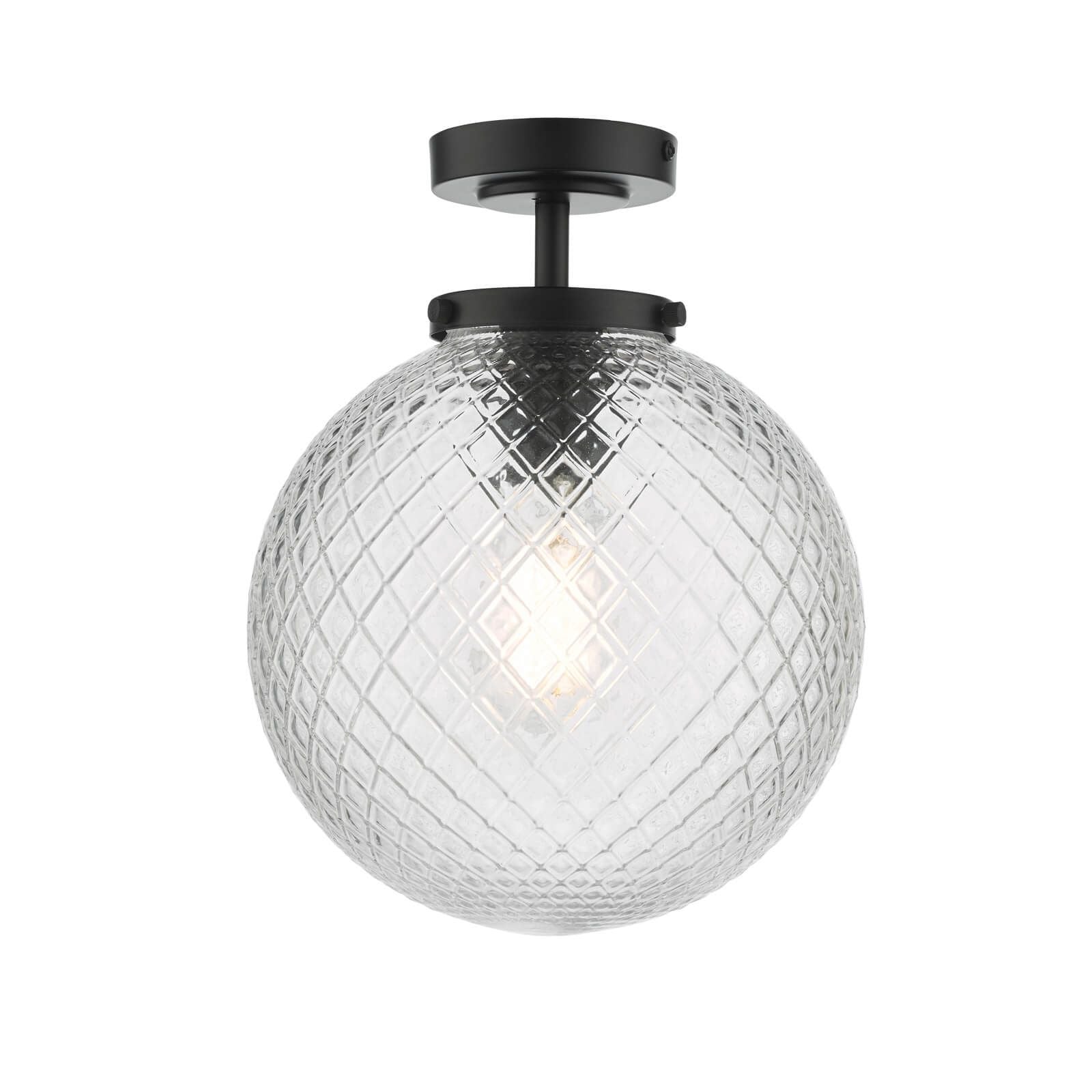 Wayne Bathroom Semi Flush Polished Chrome/ Matt Black Finish IP44