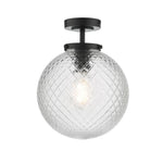 Wayne Bathroom Semi Flush Polished Chrome/ Matt Black Finish IP44